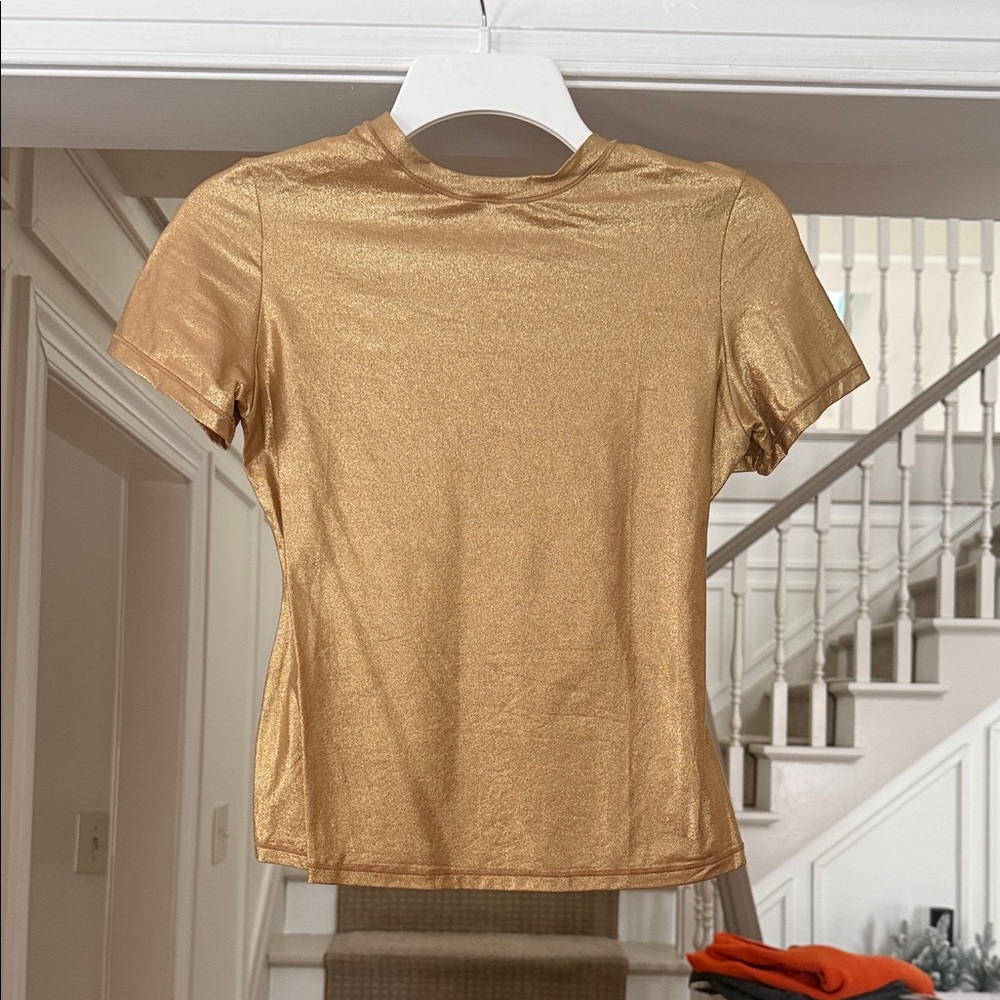 NWT Skims Fits Everybody Gold Metallic Shiny Top